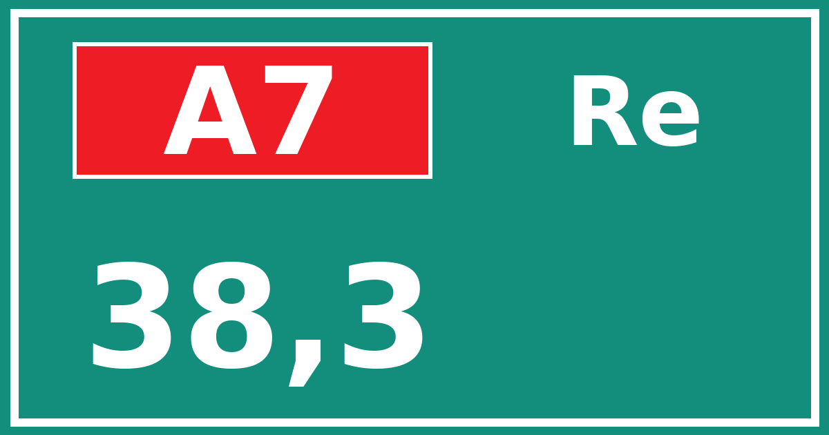 Hectometerbord A7 38,3 zijde Re