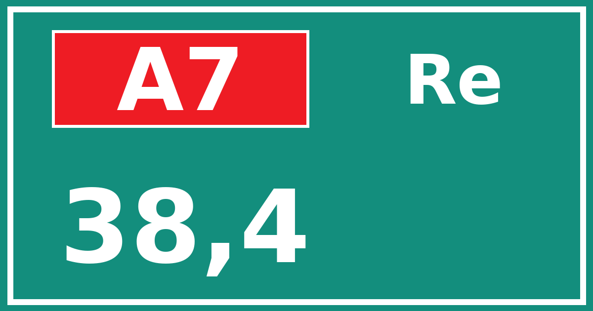 Hectometerbord A7 38,4 zijde Re