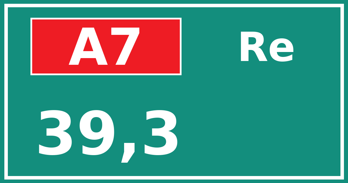 Hectometerbord A7 39,3 zijde Re