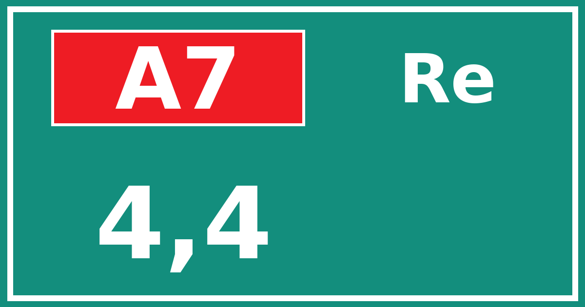 Hectometerbord A7 4,4 zijde Re