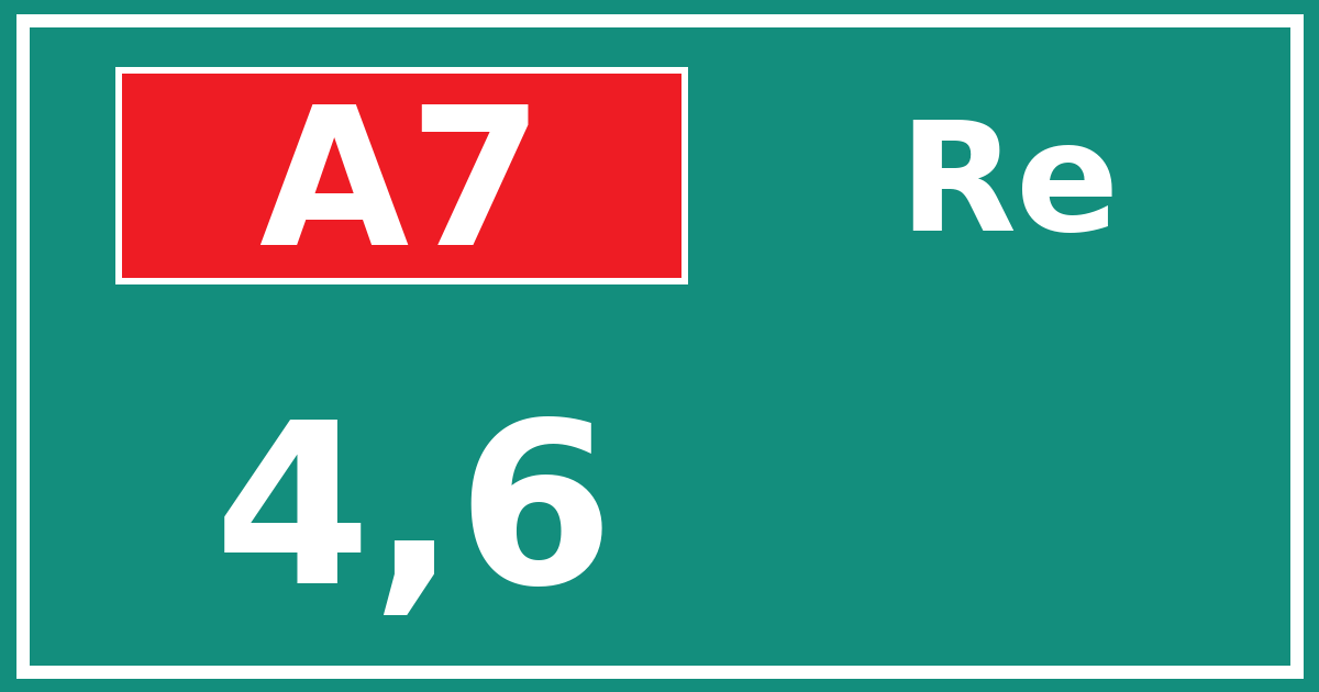 Hectometerbord A7 4,6 zijde Re