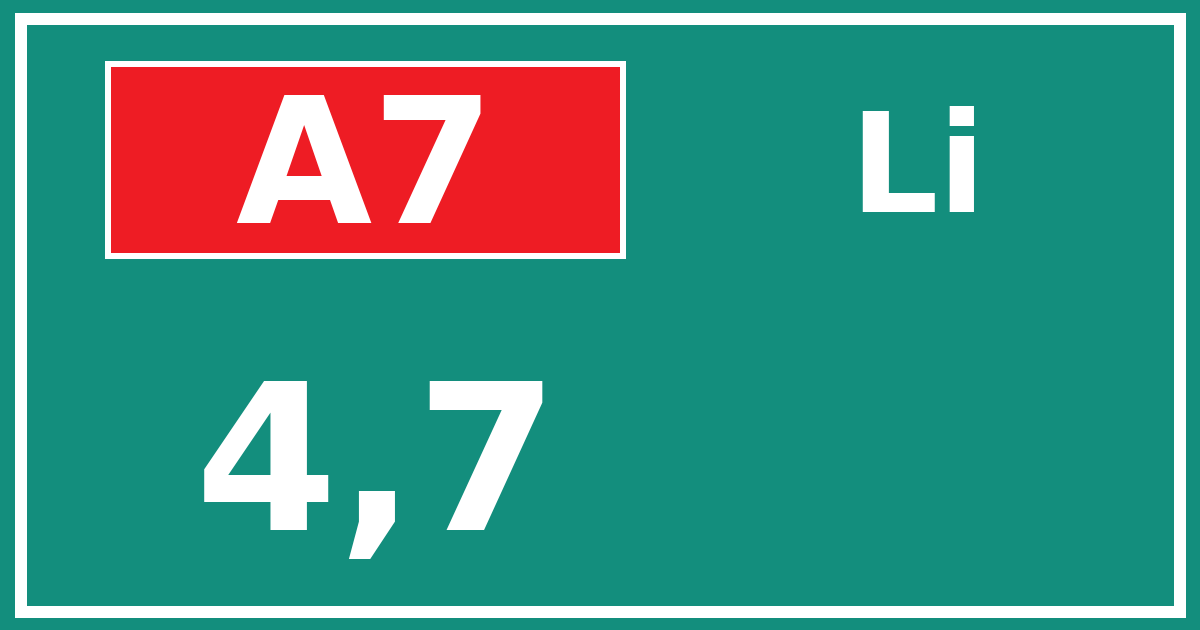 Hectometerbord A7 4,7 zijde Li