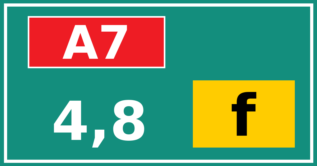 Hectometerbord A7 4,8 letter f