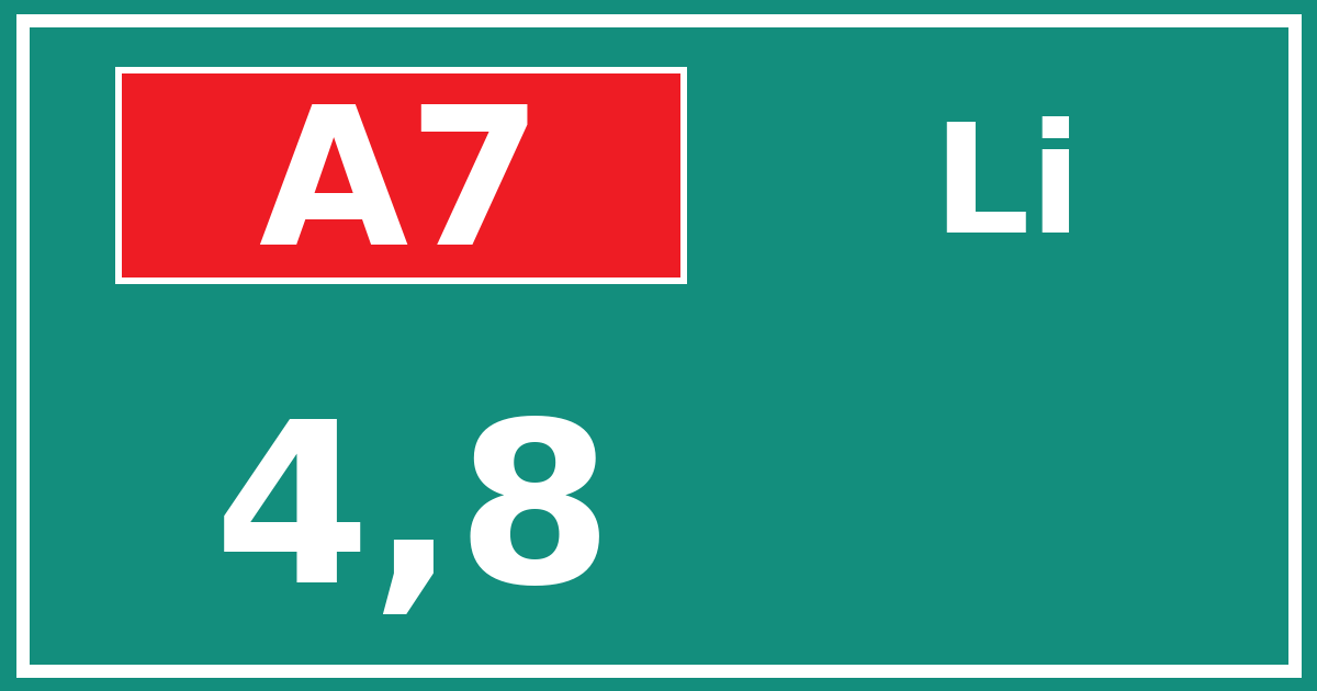 Hectometerbord A7 4,8 zijde Li