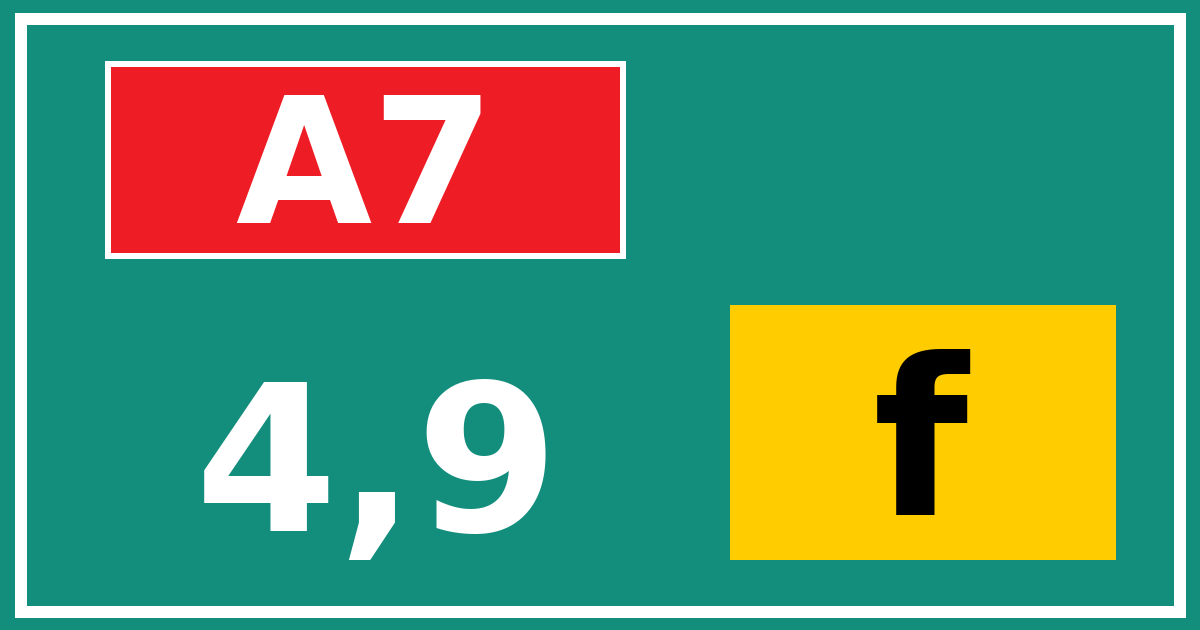 Hectometerbord A7 4,9 letter f