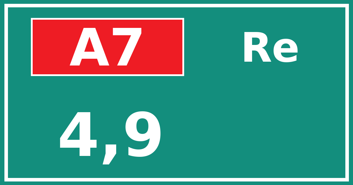 Hectometerbord A7 4,9 zijde Re