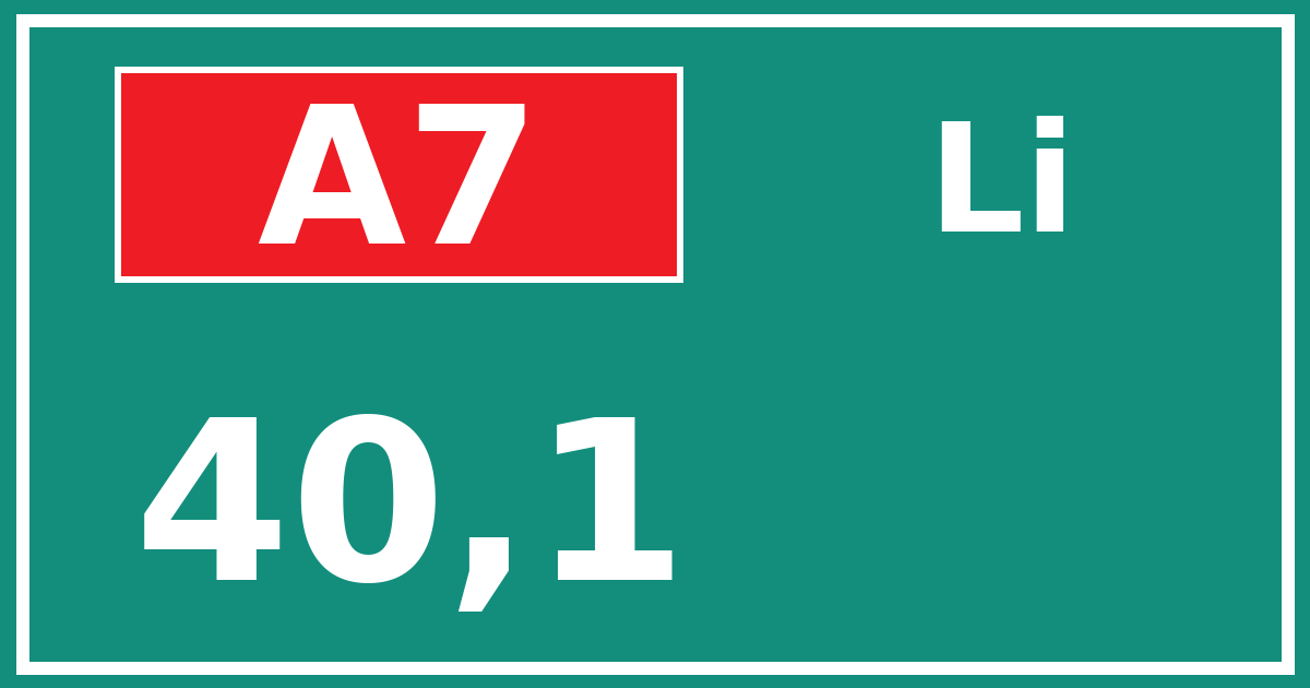 Hectometerbord A7 40,1 zijde Li