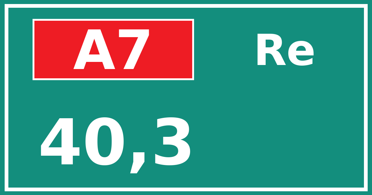 Hectometerbord A7 40,3 zijde Re