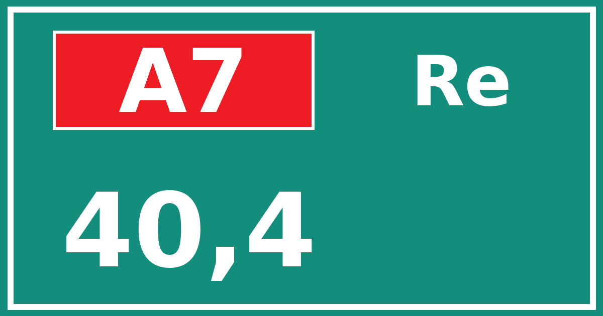 Hectometerbord A7 40,4 zijde Re