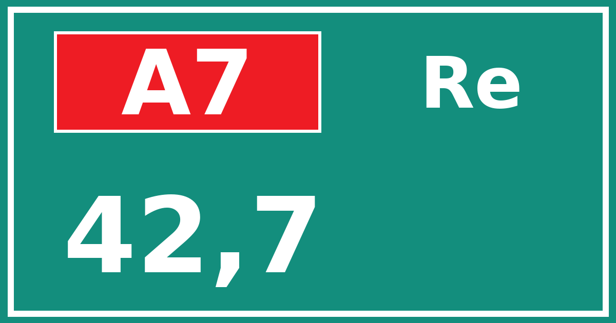 Hectometerbord A7 42,7 zijde Re