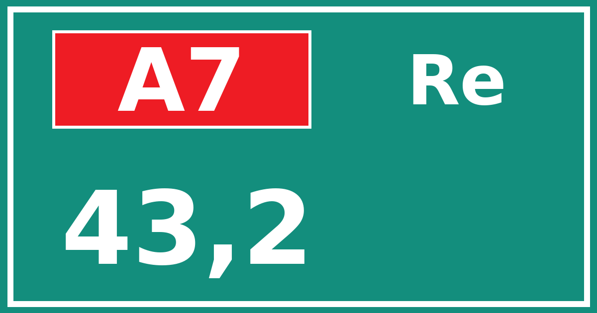 Hectometerbord A7 43,2 zijde Re