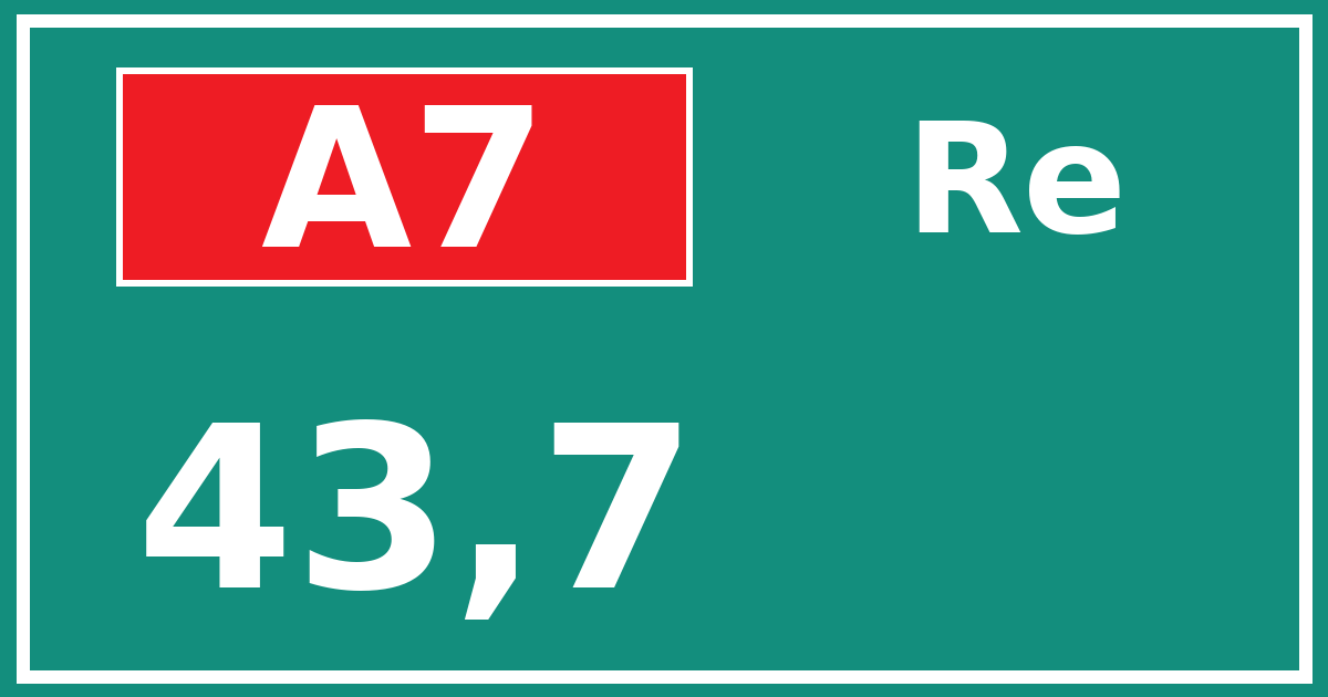Hectometerbord A7 43,7 zijde Re