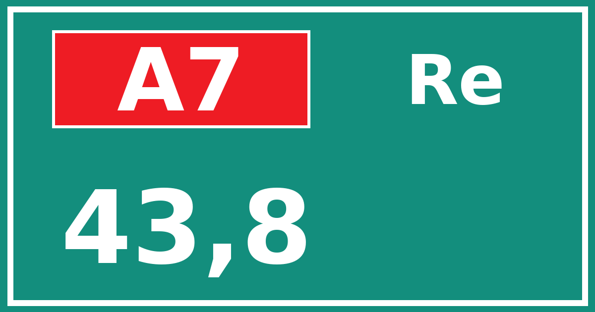 Hectometerbord A7 43,8 zijde Re