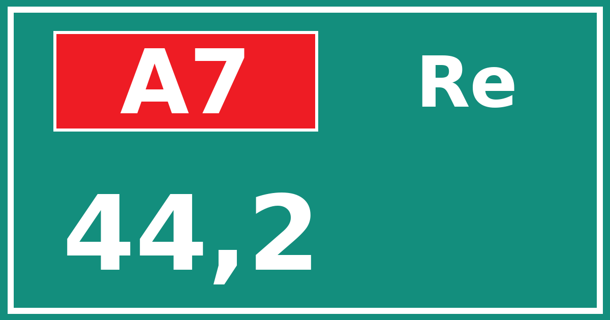 Hectometerbord A7 44,2 zijde Re