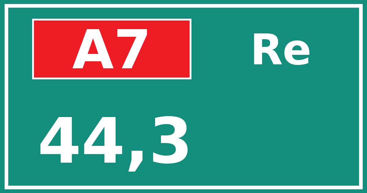 Hectometerbord A7 44,3 zijde Re