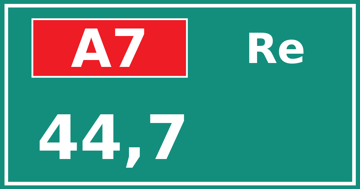 Hectometerbord A7 44,7 zijde Re