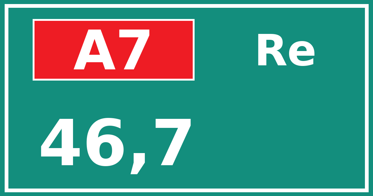 Hectometerbord A7 46,7 zijde Re