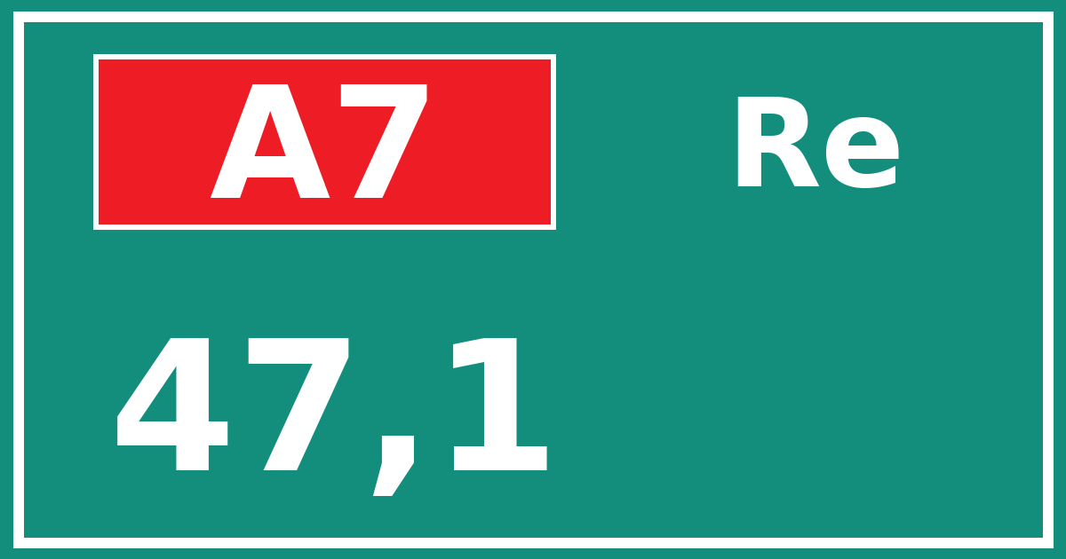 Hectometerbord A7 47,1 zijde Re