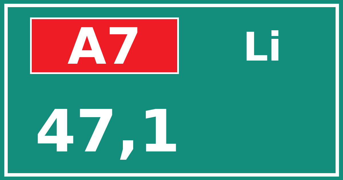 Hectometerbord A7 47,1 zijde Li