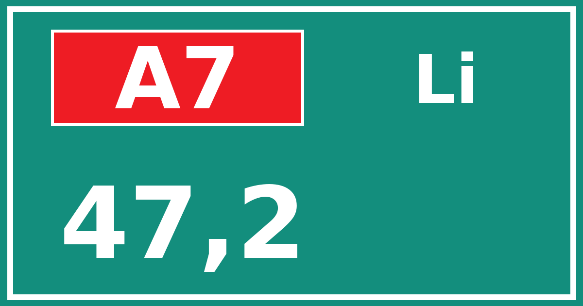 Hectometerbord A7 47,2 zijde Li