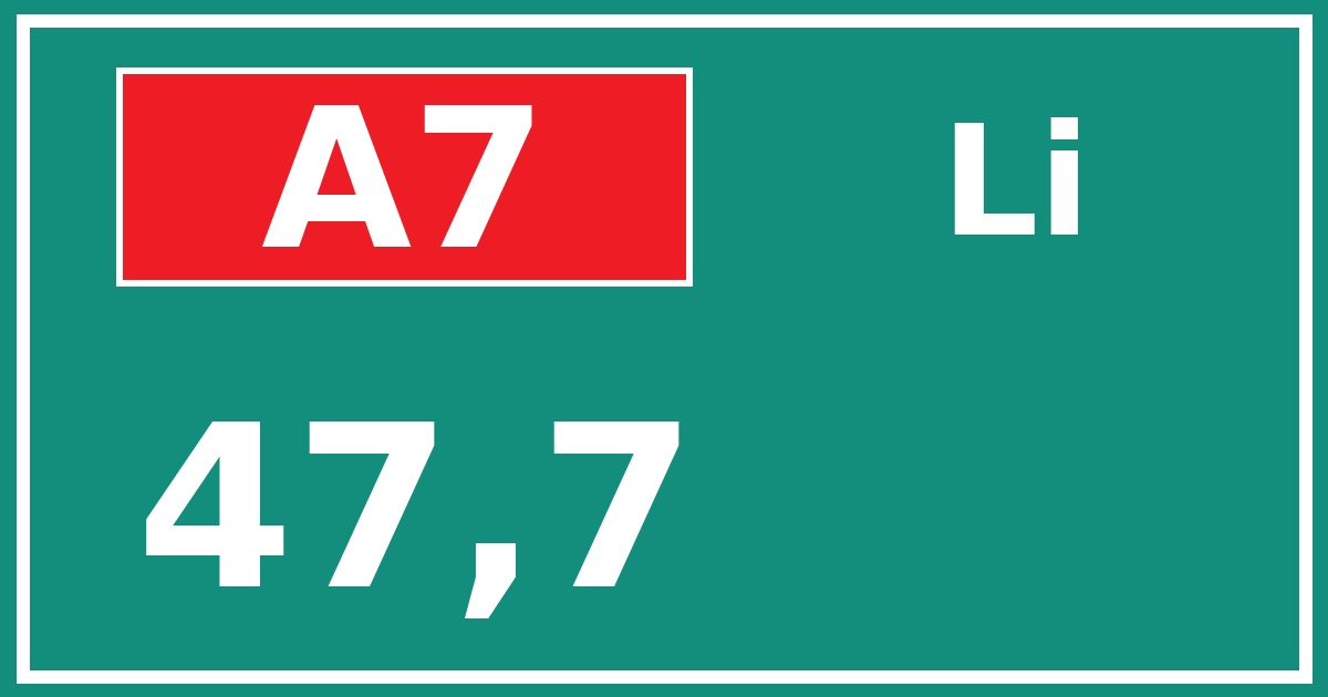 Hectometerbord A7 47,7 zijde Li