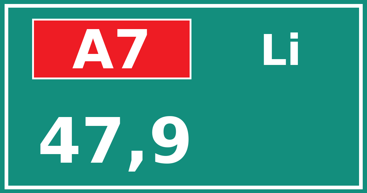 Hectometerbord A7 47,9 zijde Li