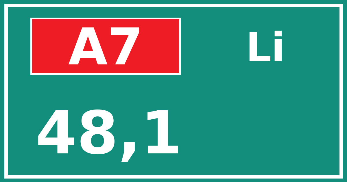 Hectometerbord A7 48,1 zijde Li