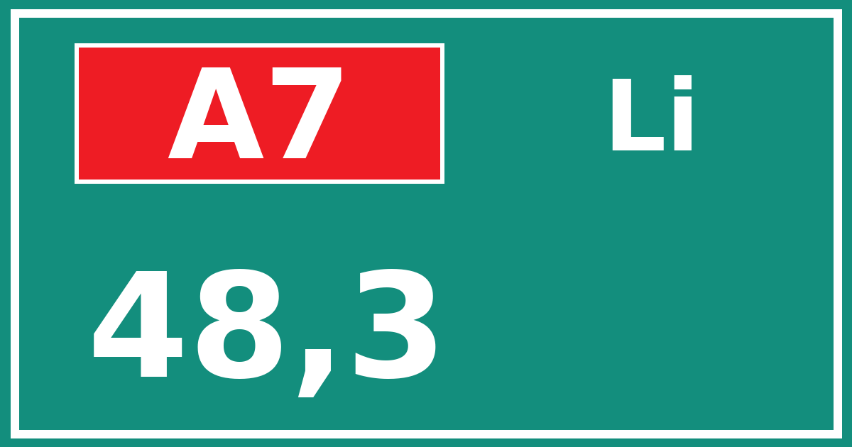 Hectometerbord A7 48,3 zijde Li