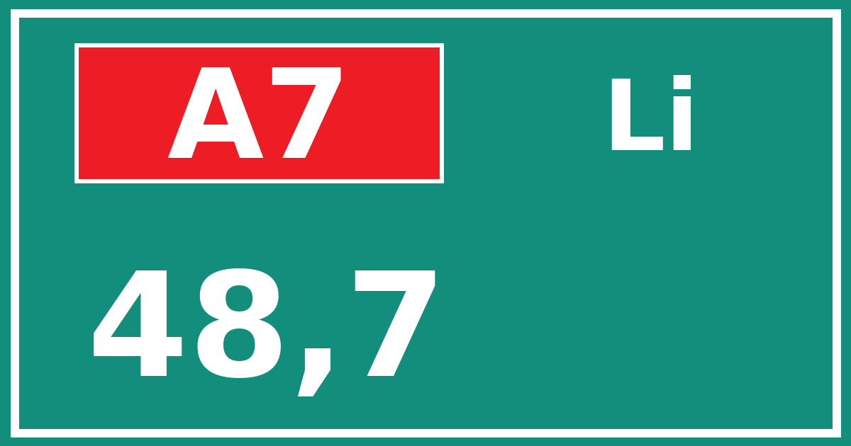Hectometerbord A7 48,7 zijde Li
