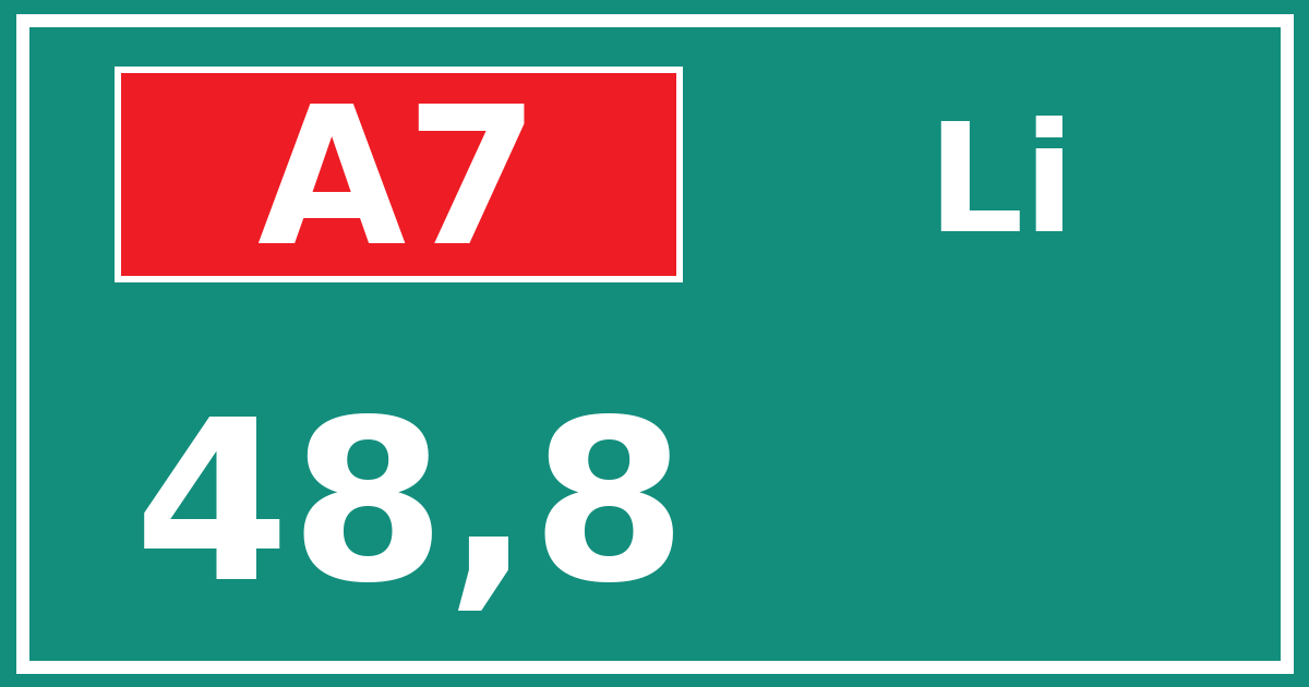 Hectometerbord A7 48,8 zijde Li
