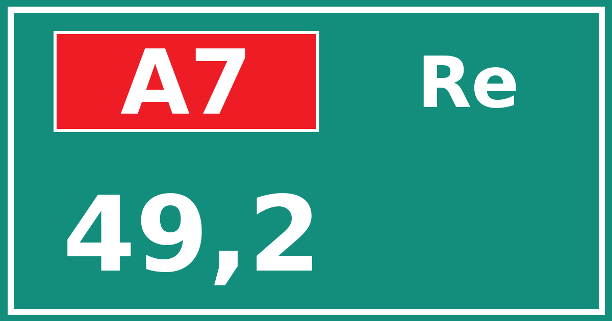 Hectometerbord A7 49,2 zijde Re