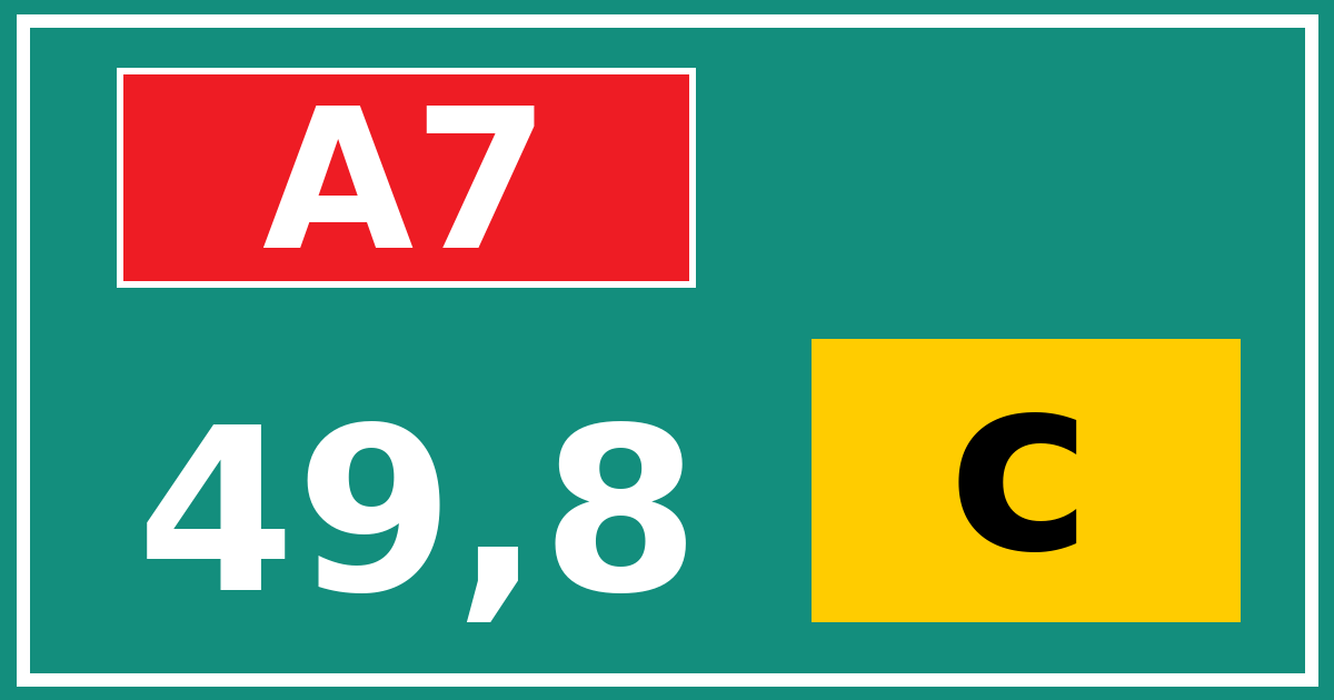 Hectometerbord A7 49,8 letter c
