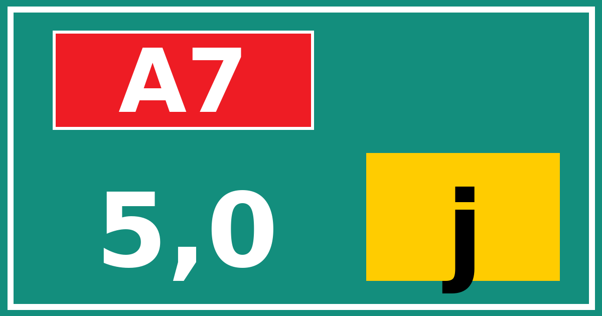 Hectometerbord A7 5,0 letter j
