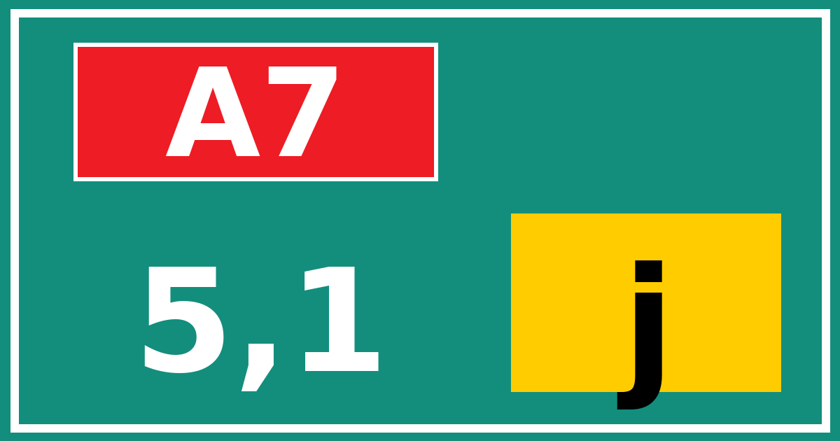 Hectometerbord A7 5,1 letter j