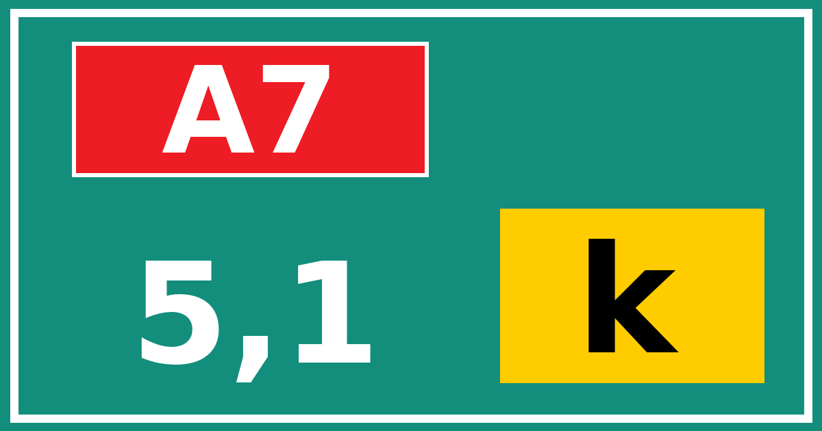 Hectometerbord A7 5,1 letter k
