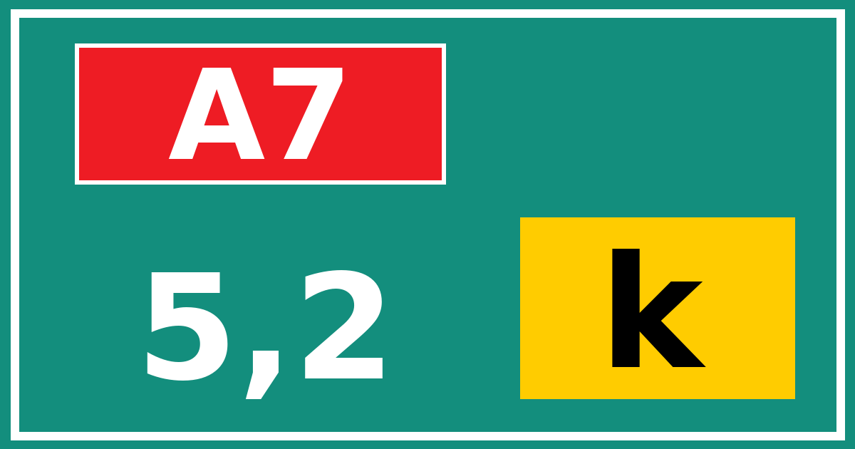 Hectometerbord A7 5,2 letter k
