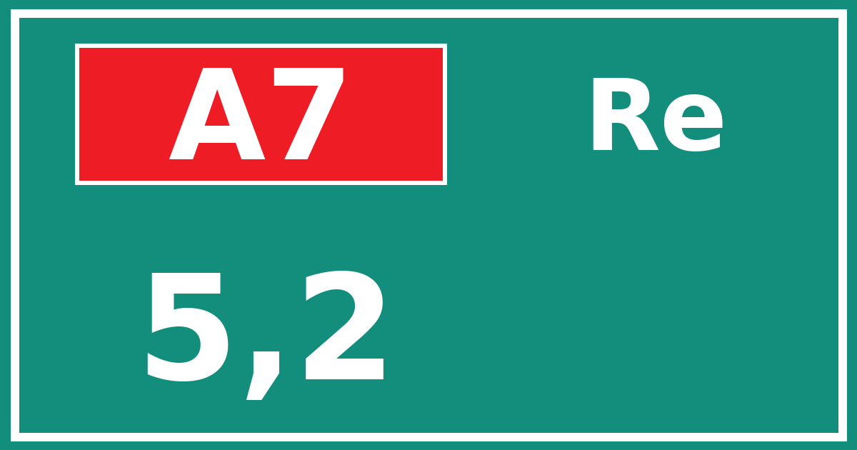 Hectometerbord A7 5,2 zijde Re