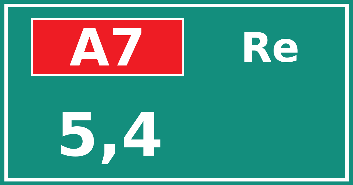 Hectometerbord A7 5,4 zijde Re