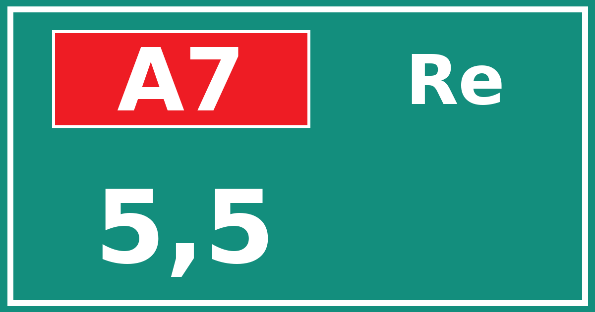 Hectometerbord A7 5,5 zijde Re