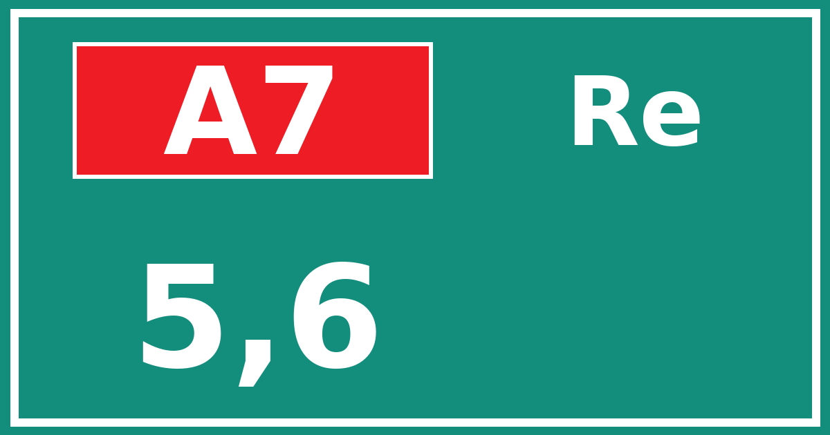Hectometerbord A7 5,6 zijde Re