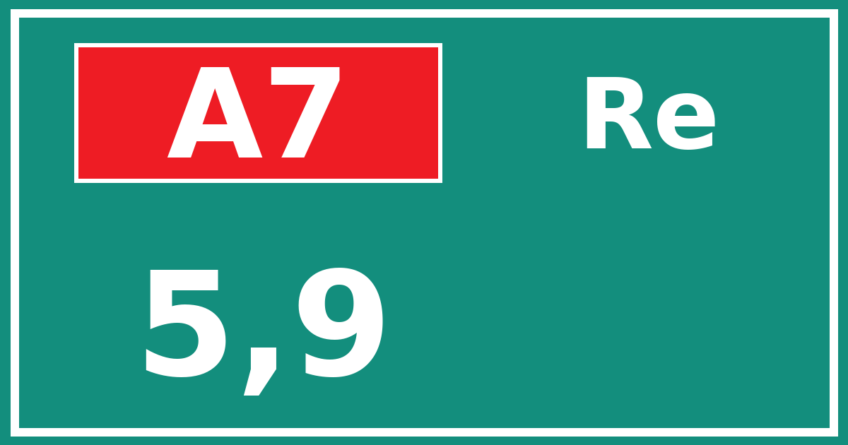Hectometerbord A7 5,9 zijde Re