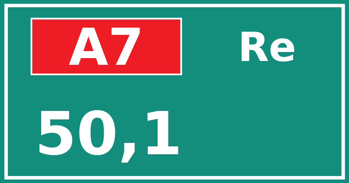 Hectometerbord A7 50,1 zijde Re