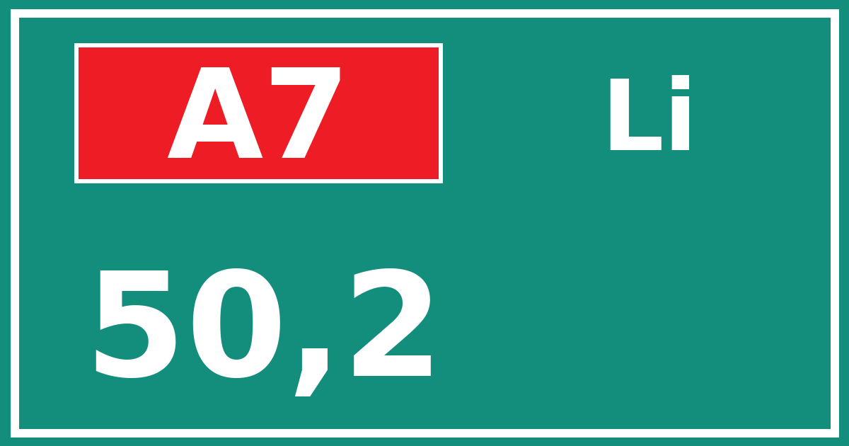 Hectometerbord A7 50,2 zijde Li