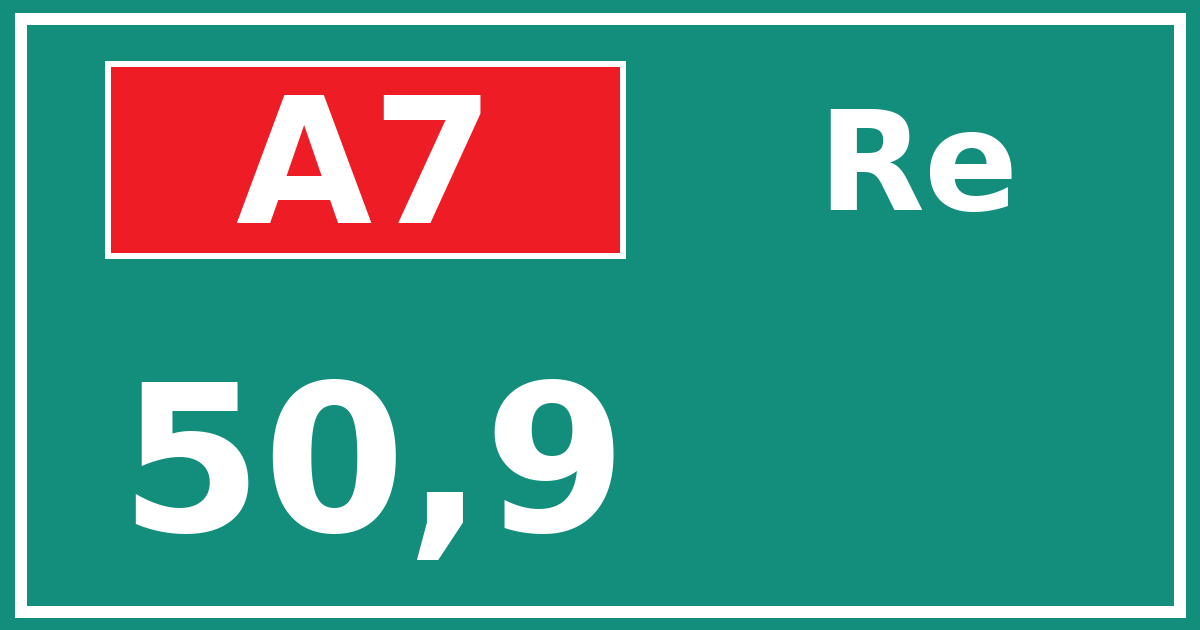 Hectometerbord A7 50,9 zijde Re