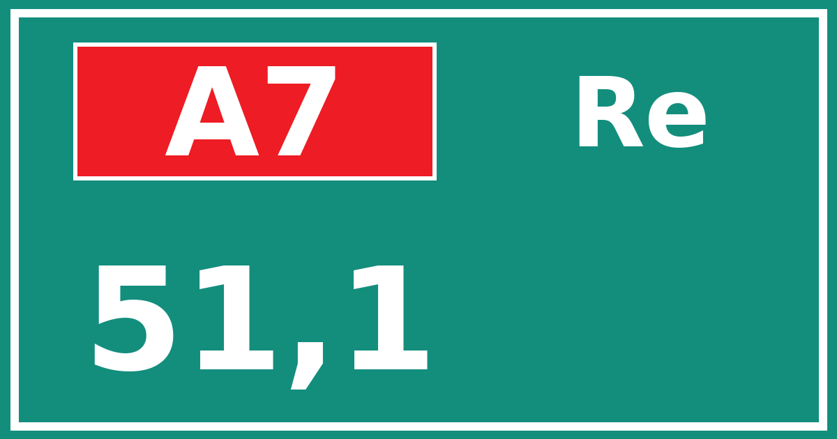 Hectometerbord A7 51,1 zijde Re