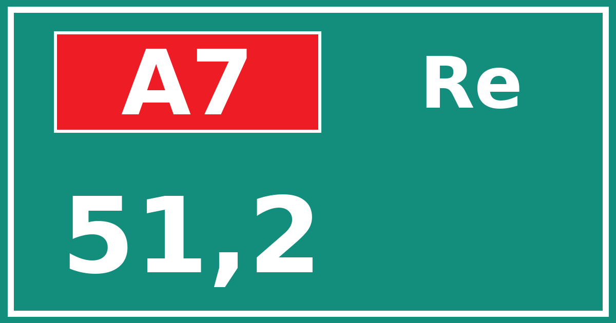 Hectometerbord A7 51,2 zijde Re