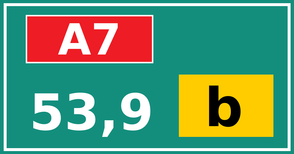 Hectometerbord A7 53,9 letter b