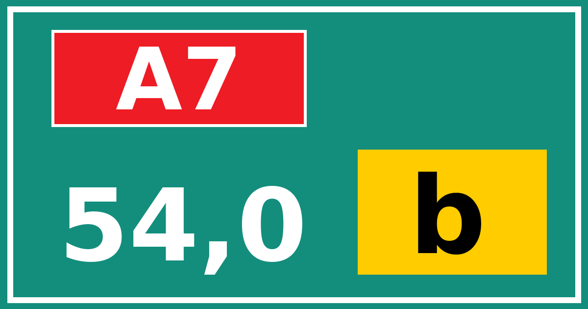 Hectometerbord A7 54,0 letter b