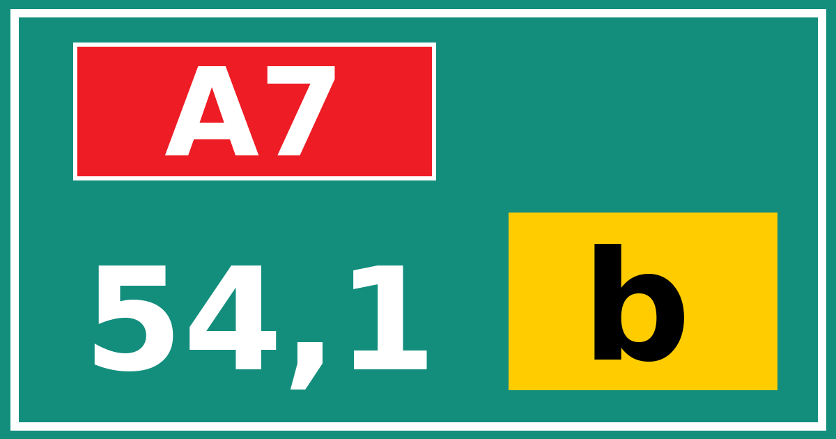 Hectometerbord A7 54,1 letter b