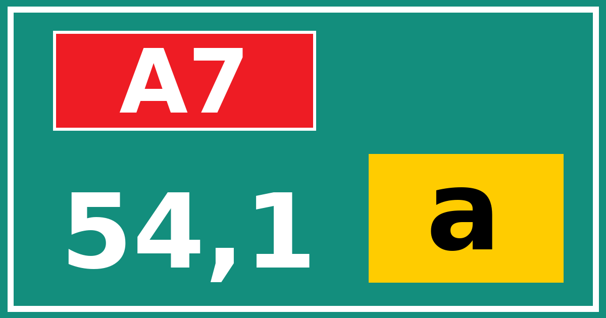Hectometerbord A7 54,1 letter a